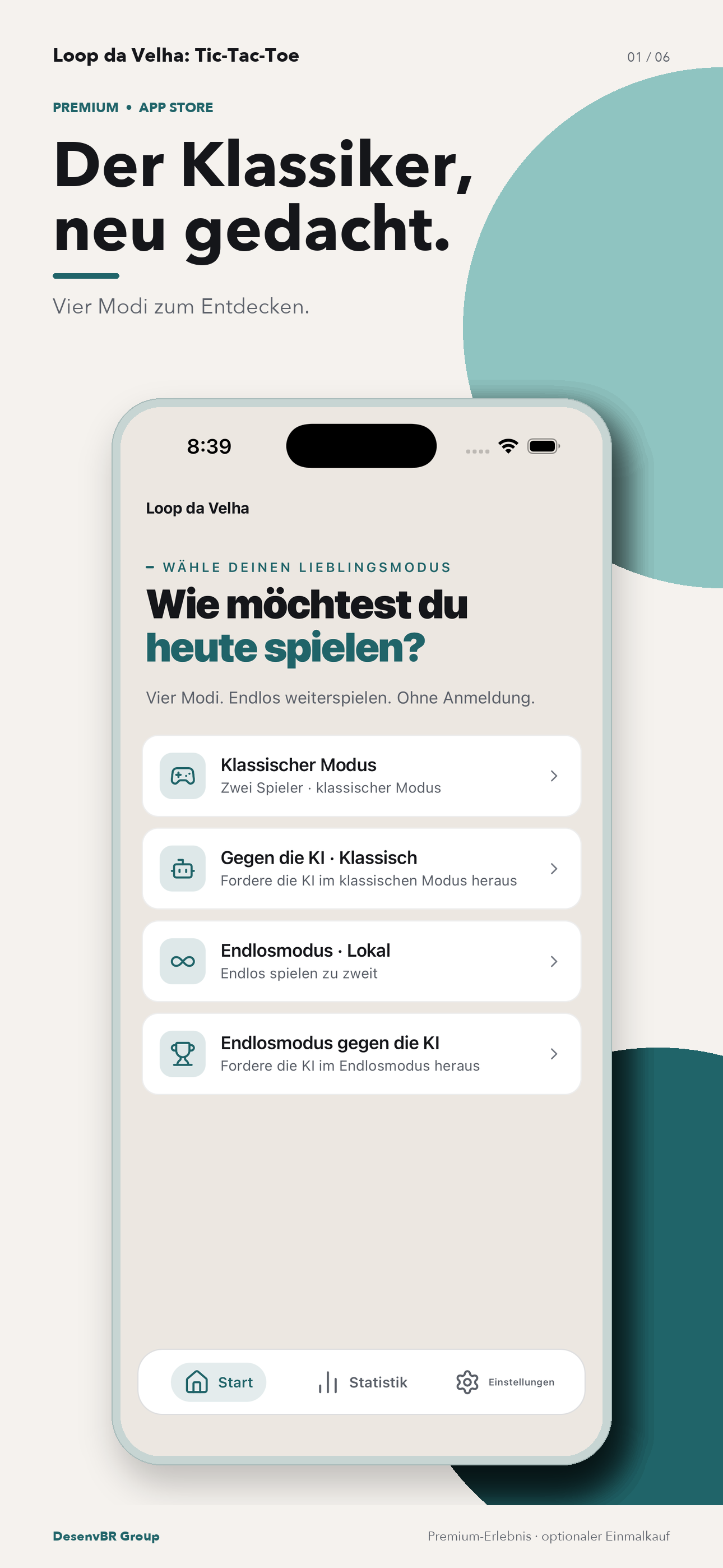 Vier Modi zum Entdecken.