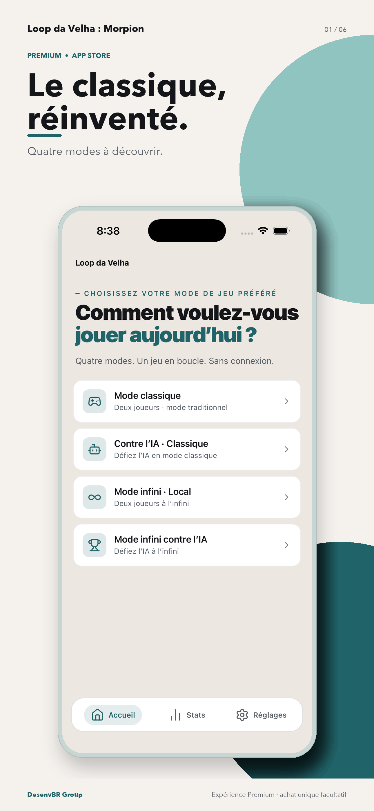 Quatre modes à découvrir.